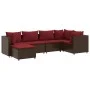 Set muebles de jardín 6 piezas y cojines ratán sintético marrón de , Conjuntos de jardín - Ref: Foro24-3308213, Precio: 428,1...