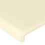 Cabecero con LED cuero sintético color crema 203x16x118/128 cm