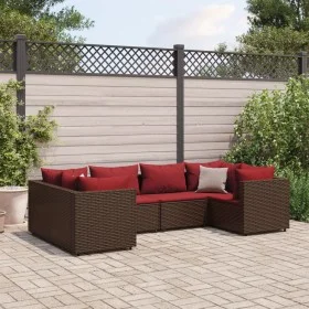 Set muebles de jardín 6 piezas y cojines ratán sintético marrón by , Garden sets - Ref: Foro24-3308253, Price: 486,75 €, Disc...