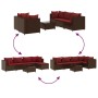 Set muebles de jardín 6 piezas y cojines ratán sintético marrón by , Garden sets - Ref: Foro24-3308101, Price: 414,88 €, Disc...