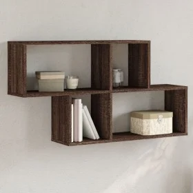 Wandregal aus braunem Eichenfurnierholz 100x20x53 cm von , Regale und Regale - Ref: Foro24-848023, Preis: 48,58 €, Rabatt: %