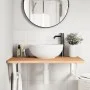 Estante de lavabo de pared de acero y madera maciza de haya de , Tocadores de baño - Ref: Foro24-3302450, Precio: 91,72 €, De...