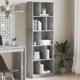 Estantería madera de ingeniería gris hormigón 57x28,5x174 cm by , Bookcases and shelves - Ref: Foro24-847992, Price: 91,57 €,...