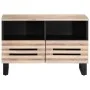 Mueble de TV madera maciza de mango blanco 70x34x46 cm by , CD and DVD storage - Ref: Foro24-377444, Price: 67,52 €, Discount: %