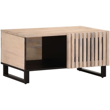 Massiver Couchtisch aus weißem Mangoholz 80x51x40 cm von , Couchtisch - Ref: Foro24-377459, Preis: 76,97 €, Rabatt: %