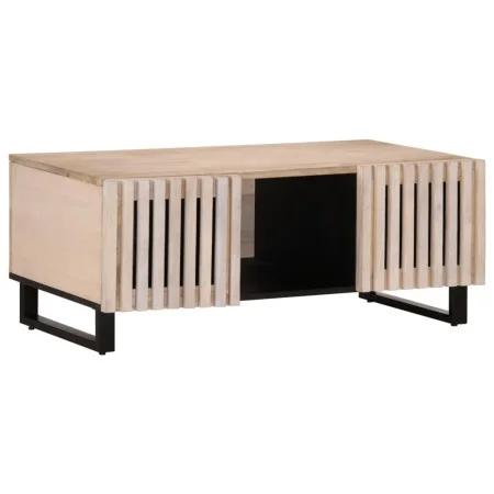 Mesa de centro de madera maciza mango blanco 100x55x40 cm by , Coffee table - Ref: Foro24-377499, Price: 100,26 €, Discount: %