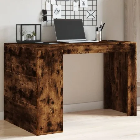 Escritorio madera de ingeniería roble ahumado 123,5x73,5x75 cm de , Escritorios - Ref: Foro24-847986, Precio: 95,65 €, Descue...