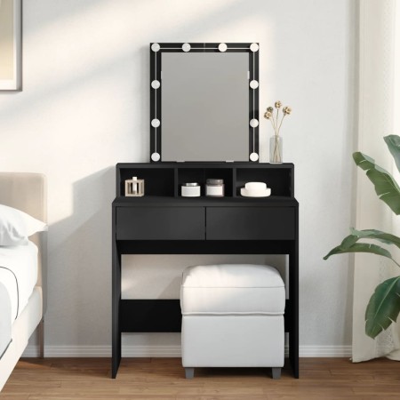 Tocador con luces LED negro 80x41x144,5 cm de , Tocadores para dormitorios - Ref: Foro24-848179, Precio: 124,33 €, Descuento: %