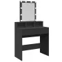 Schminktisch mit LED-Lichtern schwarz 80x41x144,5 cm von , Schlafzimmerkommoden - Ref: Foro24-848179, Preis: 118,98 €, Rabatt: %