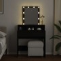 Tocador con luces LED negro 80x41x144,5 cm de , Tocadores para dormitorios - Ref: Foro24-848179, Precio: 124,33 €, Descuento: %