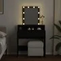 Tocador con luces LED negro 80x41x144,5 cm de , Tocadores para dormitorios - Ref: Foro24-848179, Precio: 118,99 €, Descuento: %