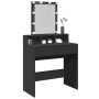 Tocador con luces LED negro 80x41x144,5 cm de , Tocadores para dormitorios - Ref: Foro24-848179, Precio: 124,33 €, Descuento: %