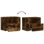 Mesita de noche de pared color roble ahumado 45x30x35 cm de , Mesitas de noche - Ref: Foro24-848319, Precio: 38,62 €, Descuen...