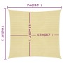 Beige HDPE sail awning 160 g/m² 7x7 m by vidaXL, Umbrellas - Ref: Foro24-311115, Price: 77,52 €, Discount: %