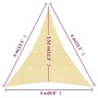 Beige HDPE sail shade 160 g/m² 3x4x4 m by vidaXL, Umbrellas - Ref: Foro24-311145, Price: 22,83 €, Discount: %