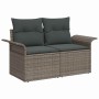 Conjunto de sofá de jardín 7 pcs Gris Poliratán