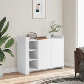 Aparador de madera de ingeniería blanco 100x35x75 cm by , Sideboards - Ref: Foro24-848409, Price: 127,68 €, Discount: %