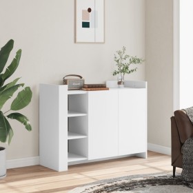 Aparador de madera de ingeniería blanco 100x35x75 cm by , Sideboards - Ref: Foro24-848409, Price: 130,44 €, Discount: %