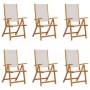 Sillas de jardín plegables 6 uds madera maciza acacia textileno von , Gartenstühle - Ref: Foro24-3279239, Preis: 449,54 €, Ra...