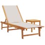 Tumbonas 2 uds con mesa madera maciza acacia y textileno gris by , Loungers - Ref: Foro24-3279253, Price: 308,79 €, Discount: %