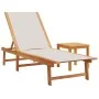 Tumbonas 2 uds con mesa madera maciza acacia y textileno gris by , Loungers - Ref: Foro24-3279253, Price: 353,56 €, Discount: %