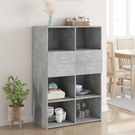 Aparador de madera de ingeniería gris 80x42,5x124 cm de , Aparadores - Ref: Foro24-3281388, Precio: 122,57 €, Descuento: %