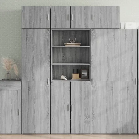 Aparador alto madera de ingeniería gris Sonoma 70x42,5x185 cm by , Sideboards - Ref: Foro24-3281376, Price: 169,97 €, Discoun...