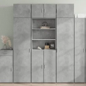 Aparador alto madera de ingeniería gris hormigón 70x42,5x185 cm by , Sideboards - Ref: Foro24-3281374, Price: 162,62 €, Disco...