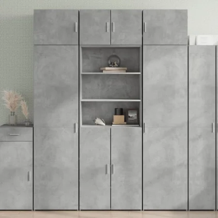 Aparador alto madera de ingeniería gris hormigón 70x42,5x185 cm by , Sideboards - Ref: Foro24-3281374, Price: 162,62 €, Disco...