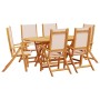 Garten-Esszimmer-Set, 7-teilig, Massivholz Akazie und Textilene von , Gartensets - Ref: Foro24-3279270, Preis: 616,47 €, Raba...