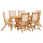 Garten-Esszimmer-Set, 7-teilig, Massivholz Akazie und Textilene von , Gartensets - Ref: Foro24-3279270, Preis: 578,67 €, Raba...