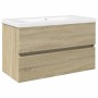 Set de mueble de baño 2 piezas cerámica y madera de ingeniería by , bathroom vanities - Ref: Foro24-3307659, Price: 204,37 €,...