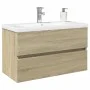 Zweiteiliges Badezimmermöbel-Set aus Keramik und Ingenieurholz. von , Badezimmerwaschtische - Ref: Foro24-3307659, Preis: 200...