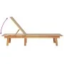 Liegestuhl mit massiver Akazienholz-Tisch und taupe Textilene von , Liegen - Ref: Foro24-4008419, Preis: 191,28 €, Rabatt: %