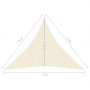 Cream HDPE sail awning 160 g/m² 3x3x3 m by vidaXL, Umbrellas - Ref: Foro24-311197, Price: 20,34 €, Discount: %