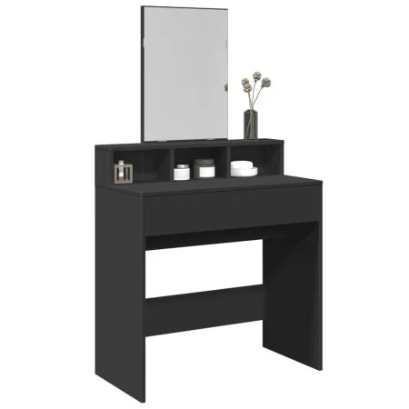 Tocador con espejo negro 80x41x144,5 cm by , Bedroom Dressers - Ref: Foro24-848172, Price: 95,29 €, Discount: %