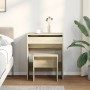 Frisiertisch mit Eichenholz-Hocker Sonoma 60x40x113,5 cm von , Schlafzimmerkommoden - Ref: Foro24-848215, Preis: 99,38 €, Rab...