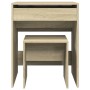 Frisiertisch mit Eichenholz-Hocker Sonoma 60x40x113,5 cm von , Schlafzimmerkommoden - Ref: Foro24-848215, Preis: 99,38 €, Rab...