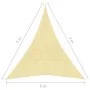 Beige HDPE sail awning 160 g/m² 5x7x7 m by vidaXL, Umbrellas - Ref: Foro24-311154, Price: 41,24 €, Discount: %