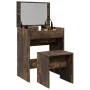 Frisiertisch mit Hocker aus geräucherter Eiche 60x40x113,5 cm von , Schlafzimmerkommoden - Ref: Foro24-848217, Preis: 92,53 €...