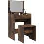 Frisiertisch mit Hocker aus geräucherter Eiche 60x40x113,5 cm von , Schlafzimmerkommoden - Ref: Foro24-848217, Preis: 93,51 €...