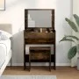 Frisiertisch mit Hocker aus geräucherter Eiche 60x40x113,5 cm von , Schlafzimmerkommoden - Ref: Foro24-848217, Preis: 92,53 €...