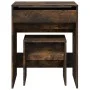 Frisiertisch mit Hocker aus geräucherter Eiche 60x40x113,5 cm von , Schlafzimmerkommoden - Ref: Foro24-848217, Preis: 92,53 €...