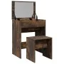 Frisiertisch mit Hocker aus geräucherter Eiche 60x40x113,5 cm von , Schlafzimmerkommoden - Ref: Foro24-848217, Preis: 92,53 €...