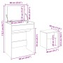 Frisiertisch mit Hocker aus geräucherter Eiche 60x40x113,5 cm von , Schlafzimmerkommoden - Ref: Foro24-848217, Preis: 93,51 €...