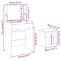 Tocador con taburete roble ahumado 60x40x113,5 cm de , Tocadores para dormitorios - Ref: Foro24-848217, Precio: 92,53 €, Desc...