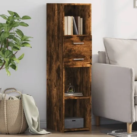 Aparador alto madera de ingeniería roble ahumado 30x42,5x124 cm de , Aparadores - Ref: Foro24-846156, Precio: 64,96 €, Descue...