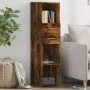 Aparador alto madera de ingeniería roble ahumado 30x42,5x124 cm de , Aparadores - Ref: Foro24-846156, Precio: 64,96 €, Descue...