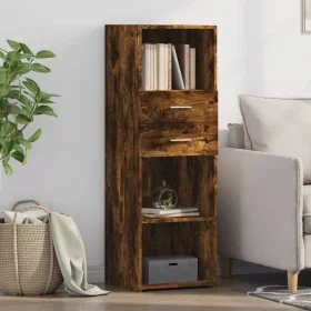 Aparador alto madera de ingeniería roble ahumado 40x42,5x124 cm by , Sideboards - Ref: Foro24-846163, Price: 73,31 €, Discoun...