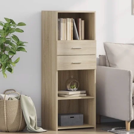 Aparador alto madera de ingeniería roble Sonoma 45x42,5x124 cm de , Aparadores - Ref: Foro24-846168, Precio: 77,14 €, Descuen...